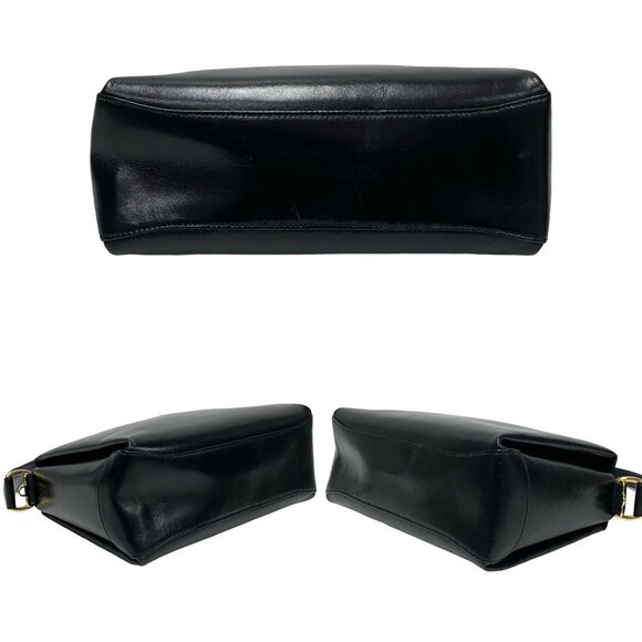 GUCCI Authentic Vintage Black Leather Bamboo Shoulder Bag - Picture 6 of 8